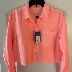 NWT UNIVERSAL THREAD-Medium Coral Pink Crop Top Blouse